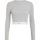 фланелка,с,дълъг,ръкав,дамски,топове,calvin,klein,000qs7217e,long,sleeve,top,grey,(grey,heather)