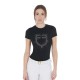 тениска,дамски,тениски,equestro,pink,diamond,logo,cotton,short,sleeve,t,shirt,black