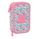 канцеларски,принадлежности,safta,moos,flores,double,filled,pencil,case,28,units,pink,(multicolor)