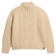блуза,дамски,пуловери,дамски,плетени,дрехи,superdry,cable,half,zip,sweater,beige