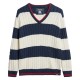 блуза,дамски,пуловери,дамски,плетени,дрехи,superdry,cable,v,neck,sweater,white,blue,(richest,navy,stripe)
