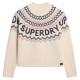 блуза,дамски,пуловери,дамски,плетени,дрехи,superdry,fairisle,branded,jumper,sweater,island,ecru,multi,(beige)
