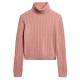 блуза,дамски,пуловери,дамски,плетени,дрехи,superdry,fitted,cable,high,neck,sweater,pink