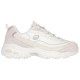 маратонки,дамски,маратонки,skechers,d´lites,trainers,natural,suede,duraleather,silver,trim,(white)