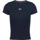 тениска,дамски,тениски,tommy,jeans,badge,rib,short,sleeve,t,shirt,blue,(dark,night,navy)