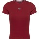 тениска,дамски,тениски,tommy,jeans,badge,rib,short,sleeve,t,shirt,red