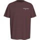тениска,мъжки,тениски,tommy,jeans,dm0dm19691,short,sleeve,t,shirt,brown,(deep,rouge)
