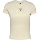 тениска,дамски,тениски,tommy,jeans,essential,logo1,ext,short,sleeve,t,shirt,beige,(newsprint)
