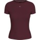 тениска,дамски,тениски,tommy,jeans,essential,rib,ext,short,sleeve,t,shirt,deep,rouge,(purple)
