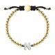 бижутерия,le,petite,story,boules,letter,n,bracelet,golden,(black,golden)