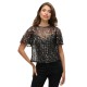 тениска,мъжки,тениски,дамски,тениски,superdry,sheer,short,sleeve,sequin,short,sleeve,t,shirt,black,(pewter,sequin)
