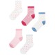чорапи,мъжки,чорапи,дамски,чорапи,zippy,zkgun0302,socks,5,pairs,white,pink,(mixed)