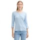 тениска,дамски,тениски,tom,tailor,henley,3,4,sleeve,t,shirt,blue,(light,fjord,blue,white,stripe)