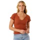 тениска,дамски,тениски,rip,curl,soleil,textured,short,sleeve,t,shirt,dark,rust,(brown,red)
