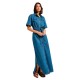 рокля,дамски,поли,и,рокли,lee,western,short,sleeve,long,dress,blue