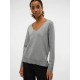 блуза,дамски,пуловери,дамски,плетени,дрехи,vero,moda,silje,v,neck,sweater,medium,grey,melange,(grey)