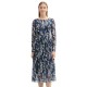 рокля,дамски,поли,и,рокли,tom,tailor,printed,mesh,long,sleeve,midi,dress,blue