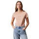 тениска,дамски,тениски,calvin,klein,monologo,short,sleeve,t,shirt,beige,(tuscany)
