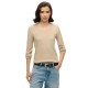 тениска,дамски,тениски,superdry,fine,rib,scoop,long,sleeve,t,shirt,brown,(crockery,brown,marl)