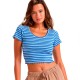 фланелка,с,къс,ръкав,дамски,топове,roxy,mini,stripe,ssft,short,sleeve,top,blue,(dazzling,blue,party,wave,strip)