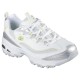 маратонки,дамски,маратонки,skechers,d´lites,trainers,white,duraleather,silver,duraleather,lime,trim,(white)