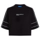 тениска,дамски,тениски,karl,lagerfeld,relaxed,cropped,piping,short,sleeve,t,shirt,black