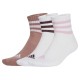 чорапи,мъжки,чорапи,adidas,3,stripes,cushioned,sportswear,mid,cut,short,socks,3,units,brown,white,(white,white,warm,clay)