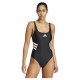 бански,костюм,дамски,бански,костюми,adidas,3,stripes,u,back,swimsuit,black,white,(black)
