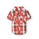 карирана,риза,детски,ризи,boboli,poplin,check,short,sleeve,shirt,multicolored,paintings,(red)