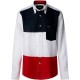 риза,с,дълъг,ръкав,мъжки,ризи,façonnable,cl,bd,tricolor,band,long,sleeve,shirt,white,(white)