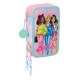 канцеларски,принадлежности,safta,triple,filled,barbie,painterly,pencil,case,37,pieces,pink,(multicolor)