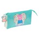 канцеларски,принадлежности,safta,triple,peppa,pig,pretty,flowers,pencil,case,blue,(multicolor)