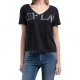 тениска,дамски,тениски,replay,w3084f.000.20994,short,sleeve,v,neck,t,shirt,black