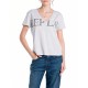 тениска,дамски,тениски,replay,w3084f.000.20994,short,sleeve,v,neck,t,shirt,natural,white,(white)