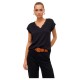 тениска,дамски,тениски,vero,moda,bella,short,sleeve,v,neck,t,shirt,black,(black)