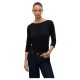тениска,дамски,тениски,vero,moda,fiona,3,4,sleeve,t,shirt,black,(black)