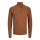 блуза,мъжки,пуловери,jack,&,jones,emil,half,zip,sweater,brown,(monks,robe)