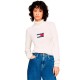 блуза,дамски,пуловери,дамски,плетени,дрехи,tommy,jeans,melange,flag,high,neck,sweater,white