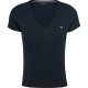 тениска,дамски,тениски,tommy,jeans,slim,essential,rib,short,sleeve,t,shirt,blue,(dark,night,navy)