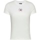 тениска,дамски,тениски,tommy,jeans,essential,logo,2,slim,fit,short,sleeve,t,shirt,ecru,(white)