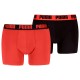 боксерки,мъжко,бельо,puma,everyday,basics,boxers,2,units,red,fire,black,(red,black)