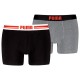 боксерки,мъжко,бельо,puma,everyday,placed,logos,boxers,2,units,red,fire,mid,grey,melange,(black,grey)