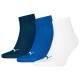 чорапи,мъжки,чорапи,puma,quarter,plain,socks,3,pairs,blue,combo,(white,blue)