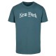 тениска,мъжки,тениски,mister,tee,new,york,wording,short,sleeve,t,shirt,blue,(dusty,blue)