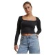 фланелка,с,дълъг,ръкав,дамски,топове,urban,classics,glitter,square,neck,long,sleeve,top,black,(black)