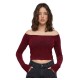 фланелка,с,дълъг,ръкав,дамски,топове,urban,classics,off,shoulder,glitter,long,sleeve,top,red,(burgundy)