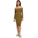 рокля,дамски,поли,и,рокли,urban,classics,off,shoulder,rib,long,sleeve,dress,tini,olive,(brown)
