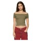 тениска,дамски,тениски,urban,classics,off,shoulder,rib,short,sleeve,t,shirt,2,units,white,olive,(green)