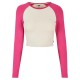 къса,блуза,дамски,топове,urban,classics,organic,cropped,retro,baseball,long,sleeve,top,pink