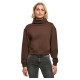 блуза,дамски,блузи,urban,classics,organic,short,high,neck,sweatshirt,brown